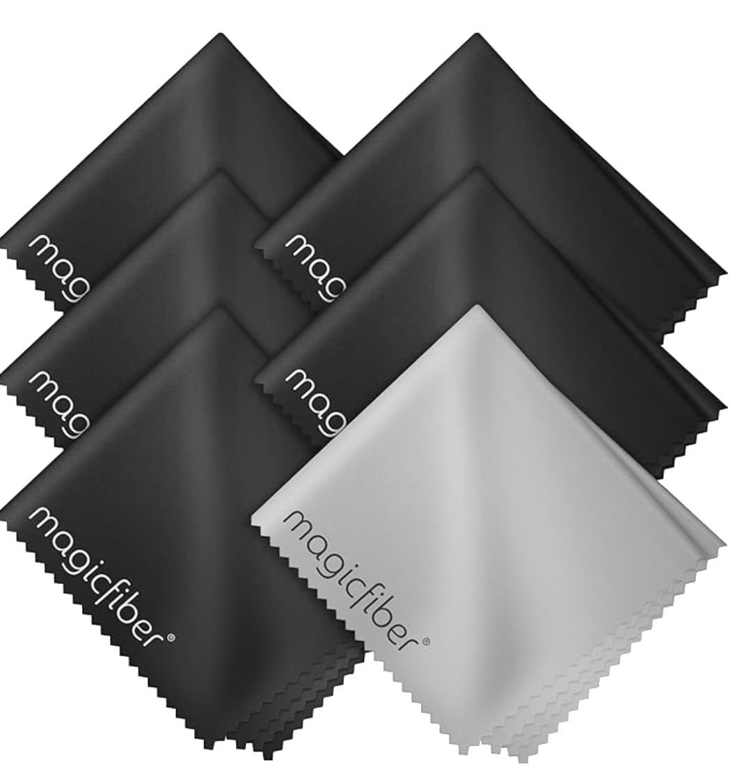 Set of 6 MagicFiber microfiber cloths ideal for cleaning hair tools without scratching or leaving residue